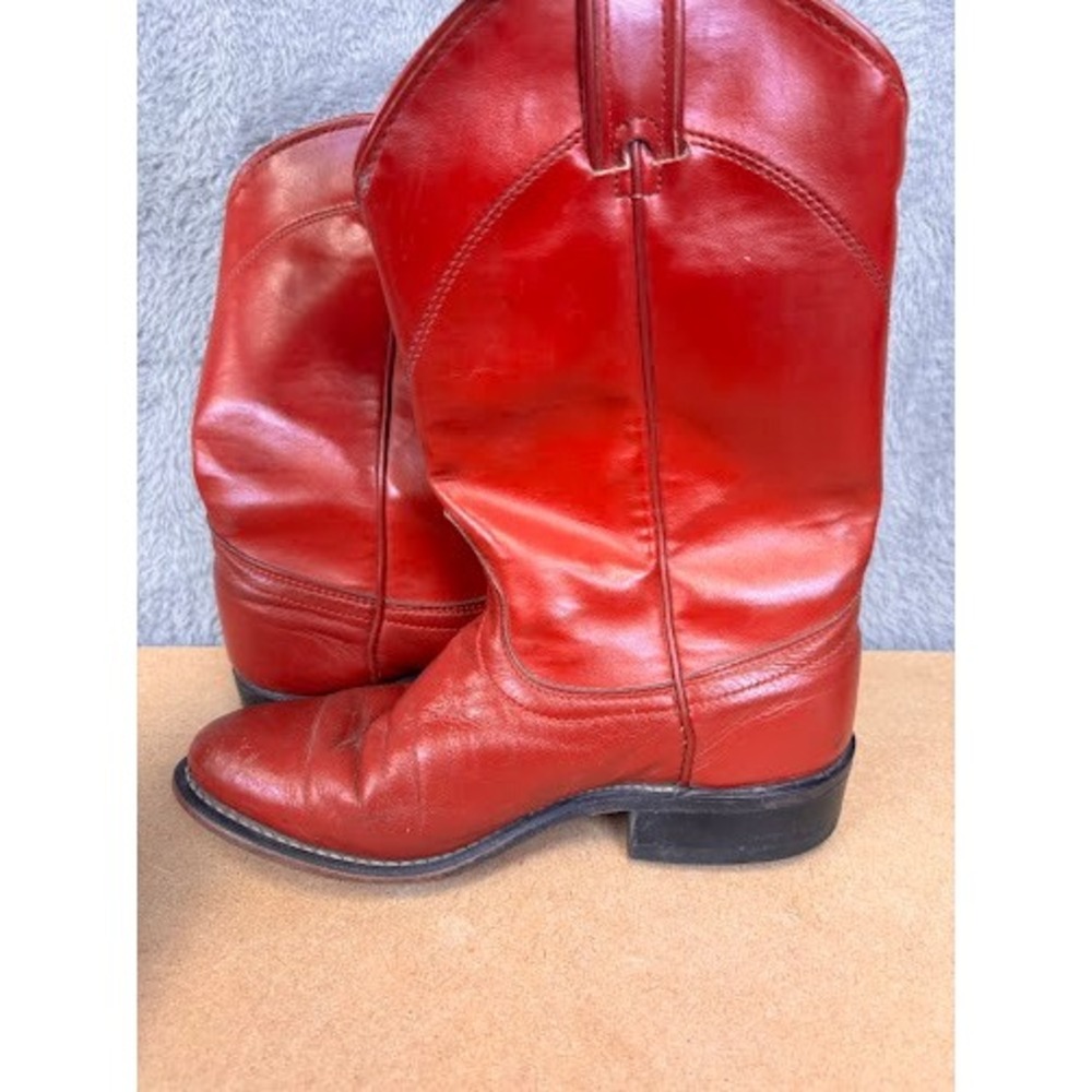 Vintage Laredo Red Leather Western Cowboy Boots Womens 6 M Made in USA 32066 - Picture 8 of 8